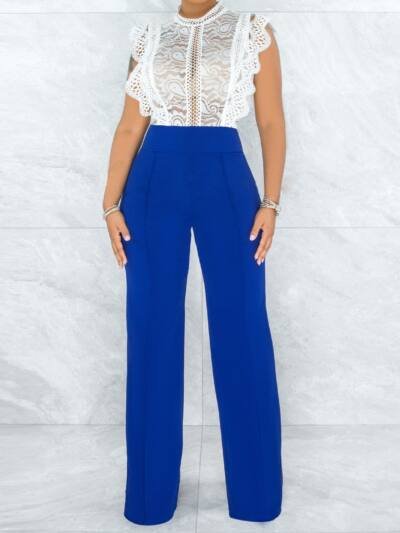Fashionable Straight-leg Pants With A Back Zipper
