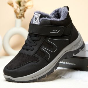 Womens Cotton Snow Boots With Velcro For Winter On Snowy Terrain