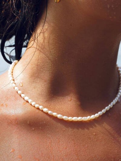 Natural Freshwater Pearl Necklace For Women Light Luxury Minority Sweet Cool Style Clavicle Chain
