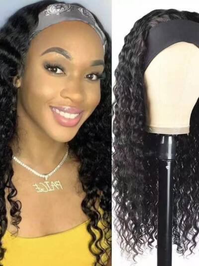 European And American Women's Head Scarf Wig Ice Silk Headband