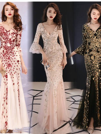 Banquet evening dress princess slim dress