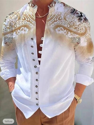 Mens Fashion 3D Printed Shirt Top