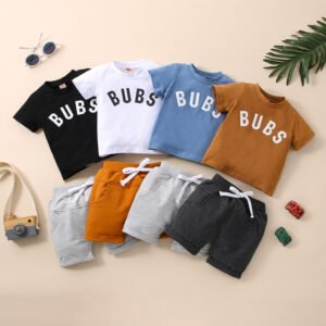 Short Sleeve Suit Boy Letter Printing