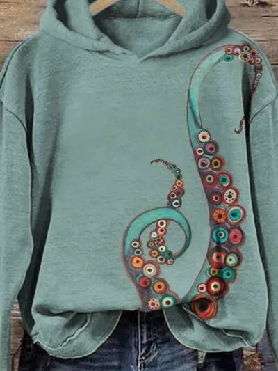 Womens Floral-print Long-sleeve Top