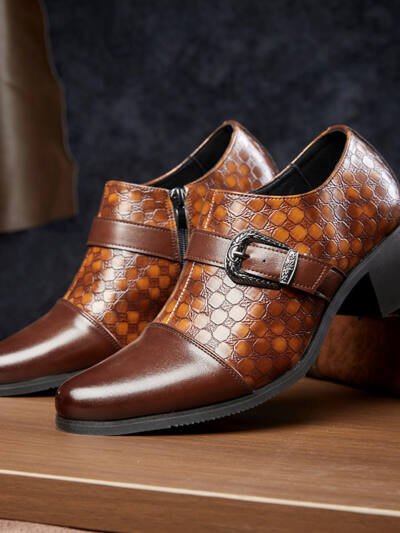 New Casual Shoes Fashionable Snakeskin Cuban Leather Shoes For Men