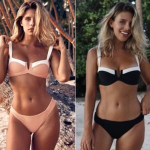 Dunhuang split bikini swimsuit swimsuit color wrinkles