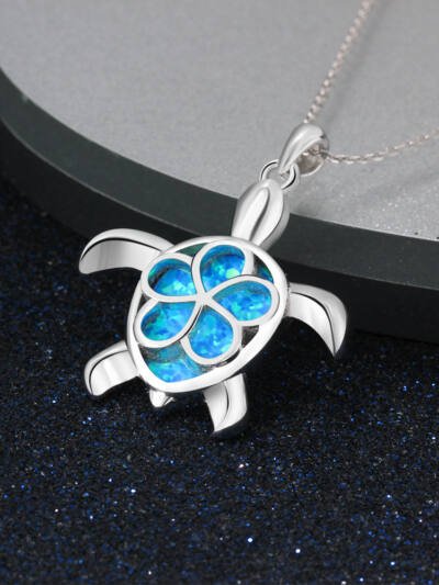 Cute Turtle OPAL Pendant Charm All-match Necklace