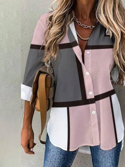 Women's Trendy Long Sleeve Print Shirt