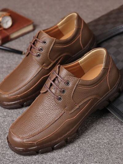 Mens Leather Shoes With A Tendon-sole