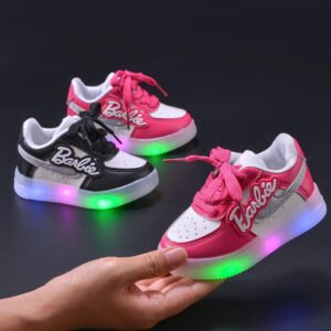 Girls' Soft Soled Casual Letter Illuminated Board Shoes