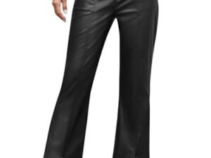 Split Flared Leather Pants