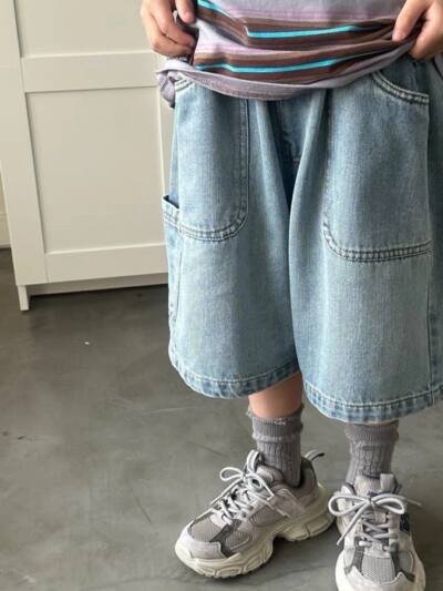 Lightweight Loose-fitting Casual Capri Pants For Boys
