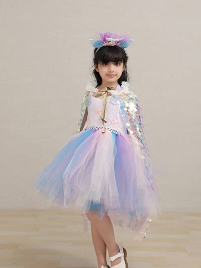 Sequined Mermaid Dress Girls Performing Formal Dress Scale