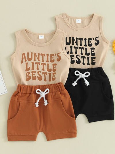 Suit Boy Letter Print Vest