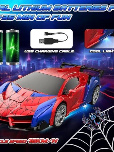 Remote-controlled Spider-transforming Toy Rechargeable Racing Car Model