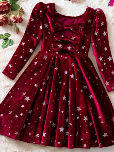 Girl's Fashion Christmas Red Dress