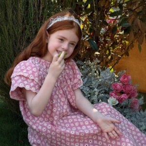 Girls' Embroidery Vintage Dress Flounced Sleeve Lace