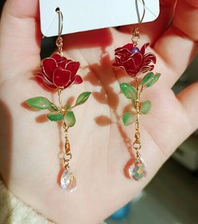 Tea Fragrance Plant Flower Making Liquid Ornament Ear Stud