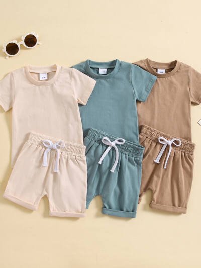 Children's Clothing Boys' And Girls' Short-sleeved Shorts Sports
