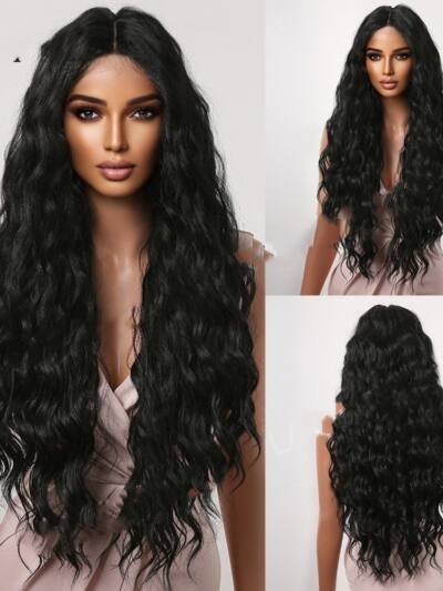 Domestic Silk High Temperature Silk Wig Woman With Long Curly Hair In The Middle