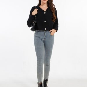 Women's Long Sleeved Striped Cardigan Sweater Top