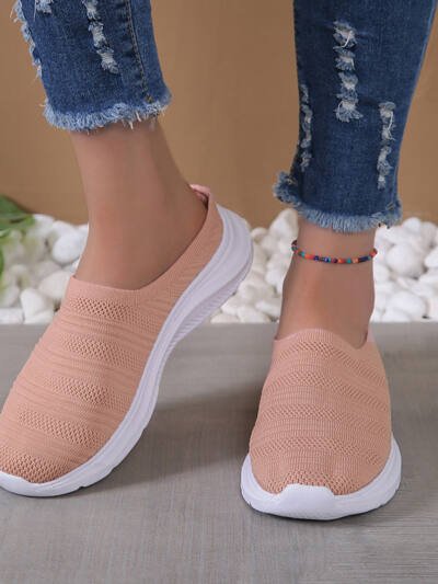 Mesh Breathable Flying Woven Women's Shoes Slip-on