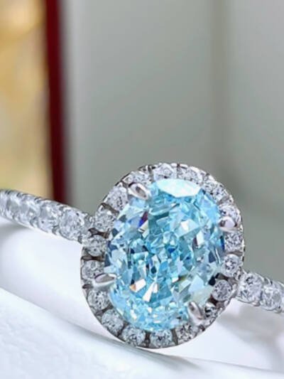 1.5 Carat Fresh Navy Blue Treasure Ring, Light Luxury And Niche