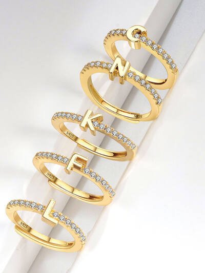 S925 Sterling Silver New Style Micro-inlaid Letters Ring