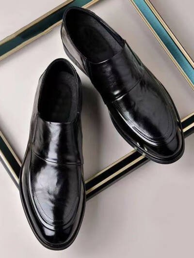 Business Formal Wear Soft Leather Soft Bottom Pointed Wedding Bridegroom Slip-on Suit Shoes