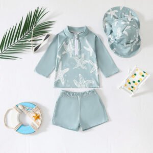 Baby Quick-drying Swimsuit Jumpsuit Hat 2-piece Set