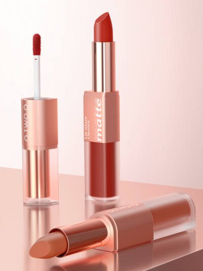 Lip Glaze Nude Milky Coffee Amber Pumpkin Cinnamon Milk Tea Double-headed Lipstick