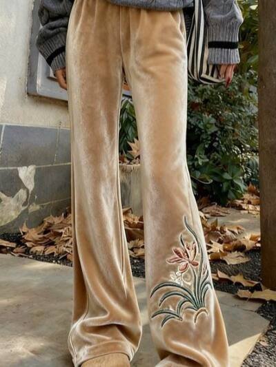 Chinese-style Retro High-waisted Casual Straight-leg Pants That Elongate The Legs