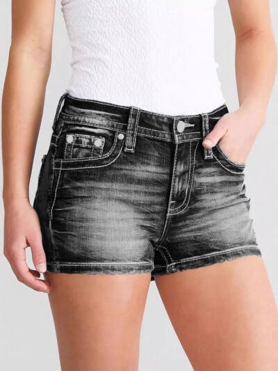 Women's Slim-fit Embroidered Fashion Denim Shorts