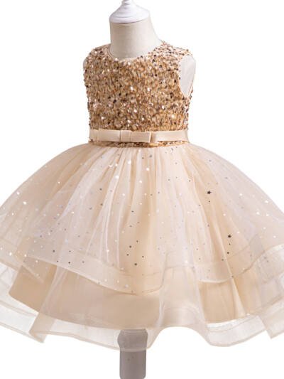 Princess Flower Girl Sequined Pettiskirt Girl Dress
