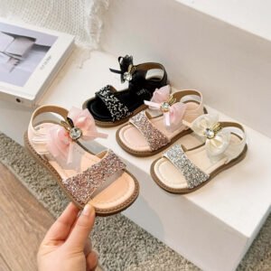 Girls' Summer New Bow Princess Sandals Soft Bottom