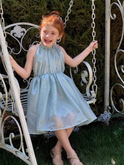 Girls' Backless High-grade Sleeveless Dress