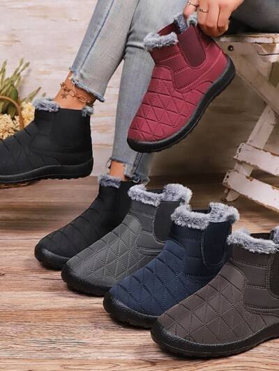 Womens Fleece-Lined Waterproof Non-Slip Insulated Extra-Thick Shoes