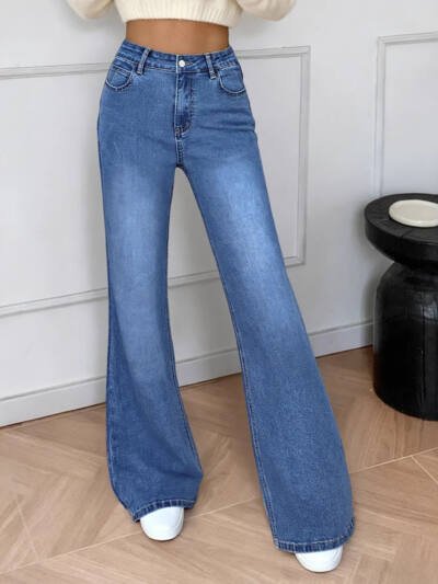Casual High-street Slim Straight Bootcut Pants