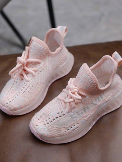 Breathable Soft Bottom Flying Woven Coconut Shoes For Girls