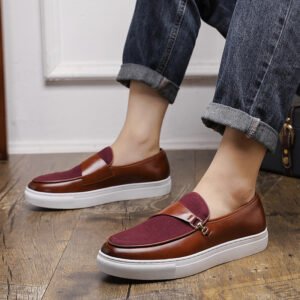 Men's Leather Shoes Horsebit Buckle Slip-on