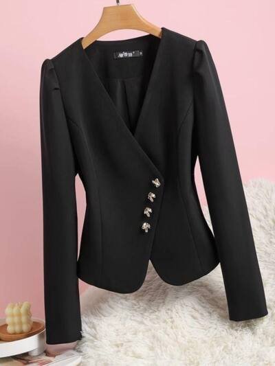 Elegant Light-luxury Womens Blazer With Long Sleeves