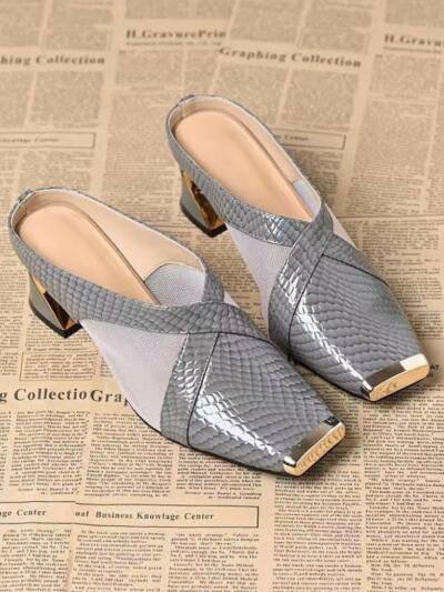 Women's Versatile Square-toe Mesh Sandals For Outdoor Wear