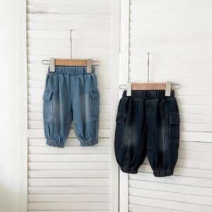 Korean Style Pants Trendy Stitching Cargo Jeans