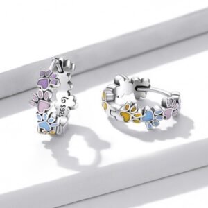 S925 Sterling Silver Colorful Cute Claw Stud Earrings