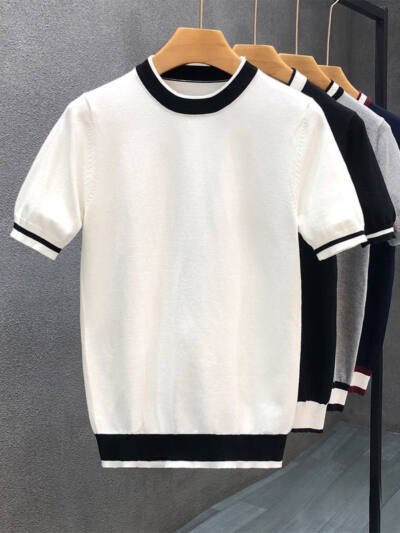 Mens Trendy Short-sleeve Or Half-sleeve Base Sweater