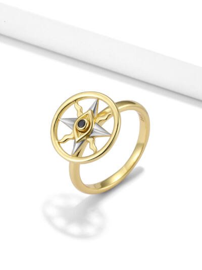 Creative Revolving Ring Niche S925 Sterling Silver Gold-plated Rotatable Bracelet