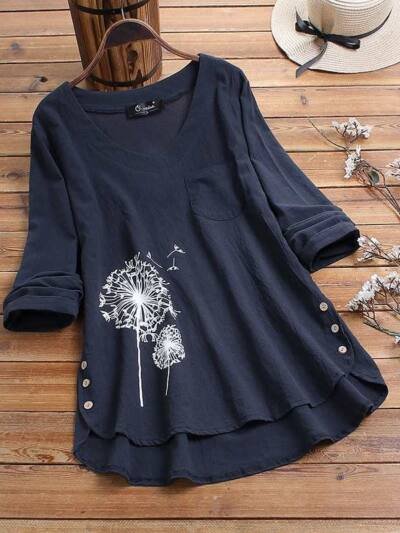 Long Sleeve Shirt Korean Style Fashion Mid-length Top For Women