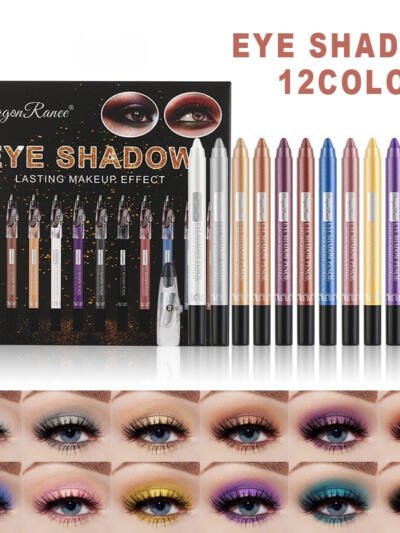 Silkworm Pen Pearlescent Eye Shadow Stick 12 Sets