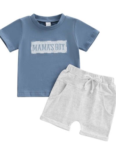Fashion Personality Boy Letter Short Sleeve Suit