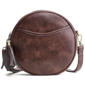 Retro Versatile Small Round Bag With A Zipperperfect For European And American Styles